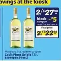 Winn Dixie Cavit Pinot Grigio offer