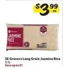 Winn Dixie SE Grocers Long Grain Jasmine Rice offer