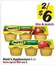 Winn Dixie Mott's Applesauce offer
