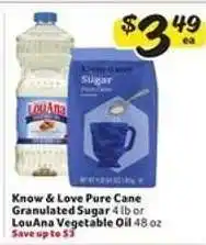 Winn Dixie Know & Love Pure Cane Granulated Sugar or LouAna Vegetable Oil offer