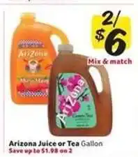 Winn Dixie Arizona Juice or Tea offer
