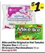 Winn Dixie Mike and Ike Original or Hot Tamales Theater Box or SE Grocers Marshmallows offer