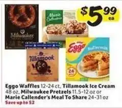 Winn Dixie Eggo Waffles, Tillamook Ice Cream, Milwaukee Pretzels, Marie Callender's Meal To Share offer