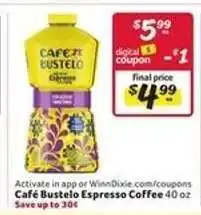Winn Dixie Cafe Bustelo Espresso Coffee offer