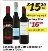 Winn Dixie Bonanza, Joel Gott Cabernet or La Marca offer
