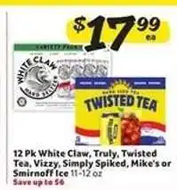 Winn Dixie White Claw, Truly, Twisted Tea, Vizzy, Simply Spiked, Mike's or Smirnoff Ice offer