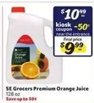 Winn Dixie SE Grocers Premium Orange Juice offer