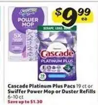 Winn Dixie Cascade Platinum Plus Pacs or Swiffer Refills offer