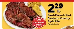 Save a Lot Fresh Bone-In Pork Steaks or Country Style Ribs offer