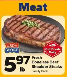 Save a Lot Fresh Boneless Beef Shoulder Steaks offer