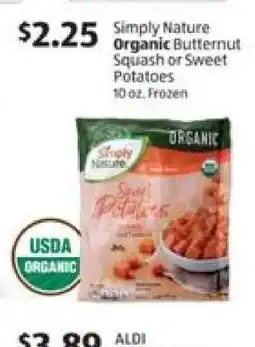 Aldi Simply Nature Organic Butternut Squash or Sweet Potatoes offer