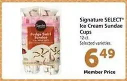 Safeway Signature SELECT Ice Cream Sundae Cups offer