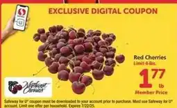 Safeway Red Cherries offer