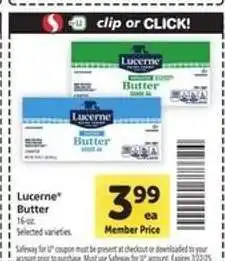 Safeway Lucerne Butter offer