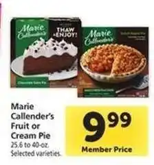 Safeway Marie Callender's Fruit or Cream Pie offer