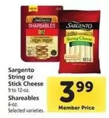 Safeway Sargento String or Stick Cheese offer