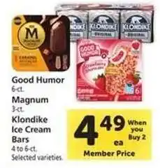 Safeway Good Humor, Magnum, Klondike Ice Cream Bars offer