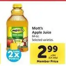 Safeway Mott's Apple Juice offer
