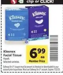Safeway Kleenex Facial Tissue offer