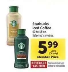 Safeway Starbucks Iced Coffee offer