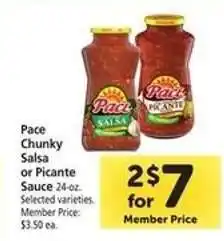 Safeway Pace Chunky Salsa or Picante Sauce offer