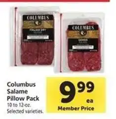 Safeway Columbus Salame Pillow Pack offer