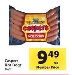 Safeway Caspers Hot Dogs offer
