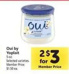 Safeway Oui by Yoplait offer