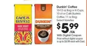 Kroger Dunkin' Coffee offer
