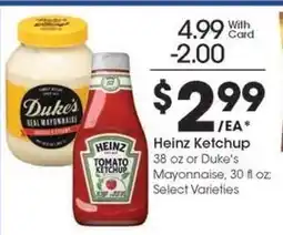Kroger Heinz Ketchup or Duke's Mayonnaise offer