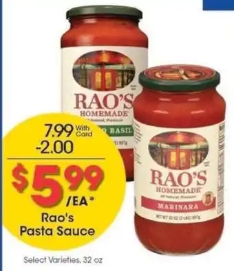 Kroger Rao's Pasta Sauce offer