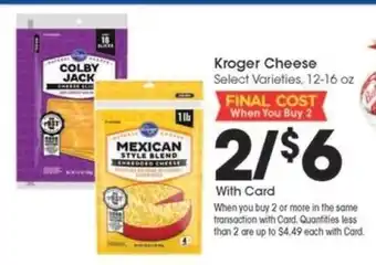 Kroger Kroger Cheese offer