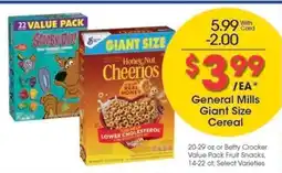 Kroger General Mills Giant Size Cereal offer