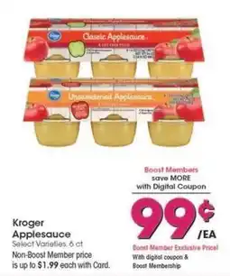 Kroger Kroger Applesauce offer