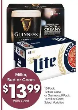 Kroger Miller, Bud or Coors offer