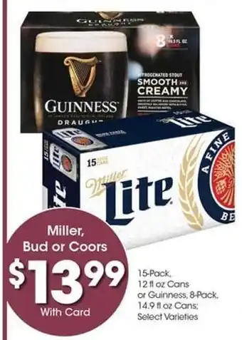 Kroger Miller, Bud or Coors offer