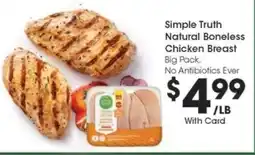 Kroger Simple Truth Natural Boneless Chicken Breast offer