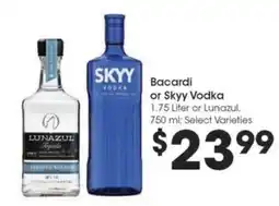 Kroger Bacardí or Skyy Vodka offer