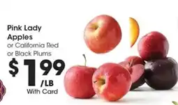 Kroger Pink Lady Apples or California Red or Black Plums offer