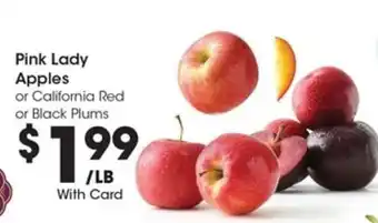 Kroger Pink Lady Apples or California Red or Black Plums offer