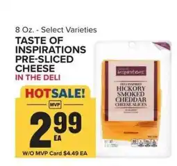 Food Lion Taste of Inspirations Pre-Sliced Cheese offer