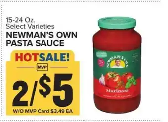 Food Lion Newman's Own Pasta Sauce offer