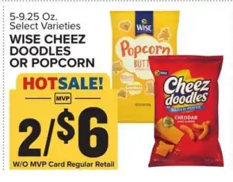 Food Lion Wise Cheez Doodles or Popcorn offer