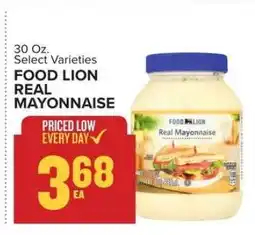 Food Lion FOOD LION REAL MAYONNAISE offer