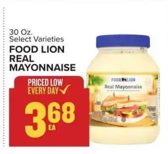 Food Lion FOOD LION REAL MAYONNAISE offer