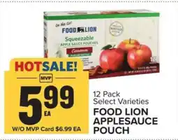 Food Lion FOOD LION APPLESAUCE POUCH offer