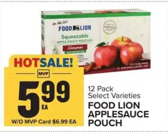 Food Lion FOOD LION APPLESAUCE POUCH offer