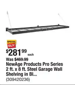 The Home Depot NewAge Products Pro Series 2 ft. x 8 ft. Steel Garage Wall Shelving in Black (2-Pack) offer