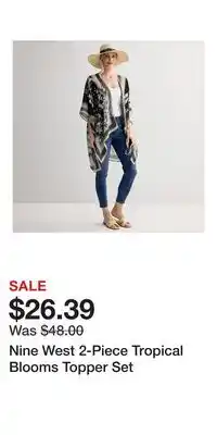 Kohl's Nine West 2-Piece Tropical Blooms Topper Set offer