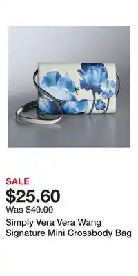 Kohl's Simply Vera Vera Wang Signature Mini Crossbody Bag offer